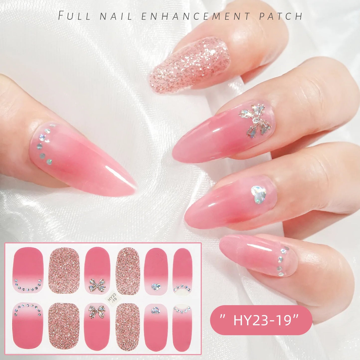 59 Style of Nail Stickers 1Sheet Rhinestones Fashion Nail Wraps Self Adhesive Manicure Decoracion DIY Full Cover Nail Sticker#5-