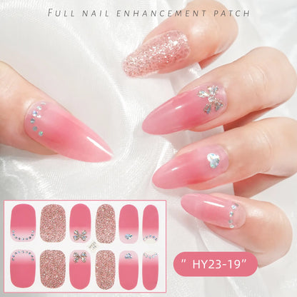59 Style of Nail Stickers 1Sheet Rhinestones Fashion Nail Wraps Self Adhesive Manicure Decoracion DIY Full Cover Nail Sticker#5-