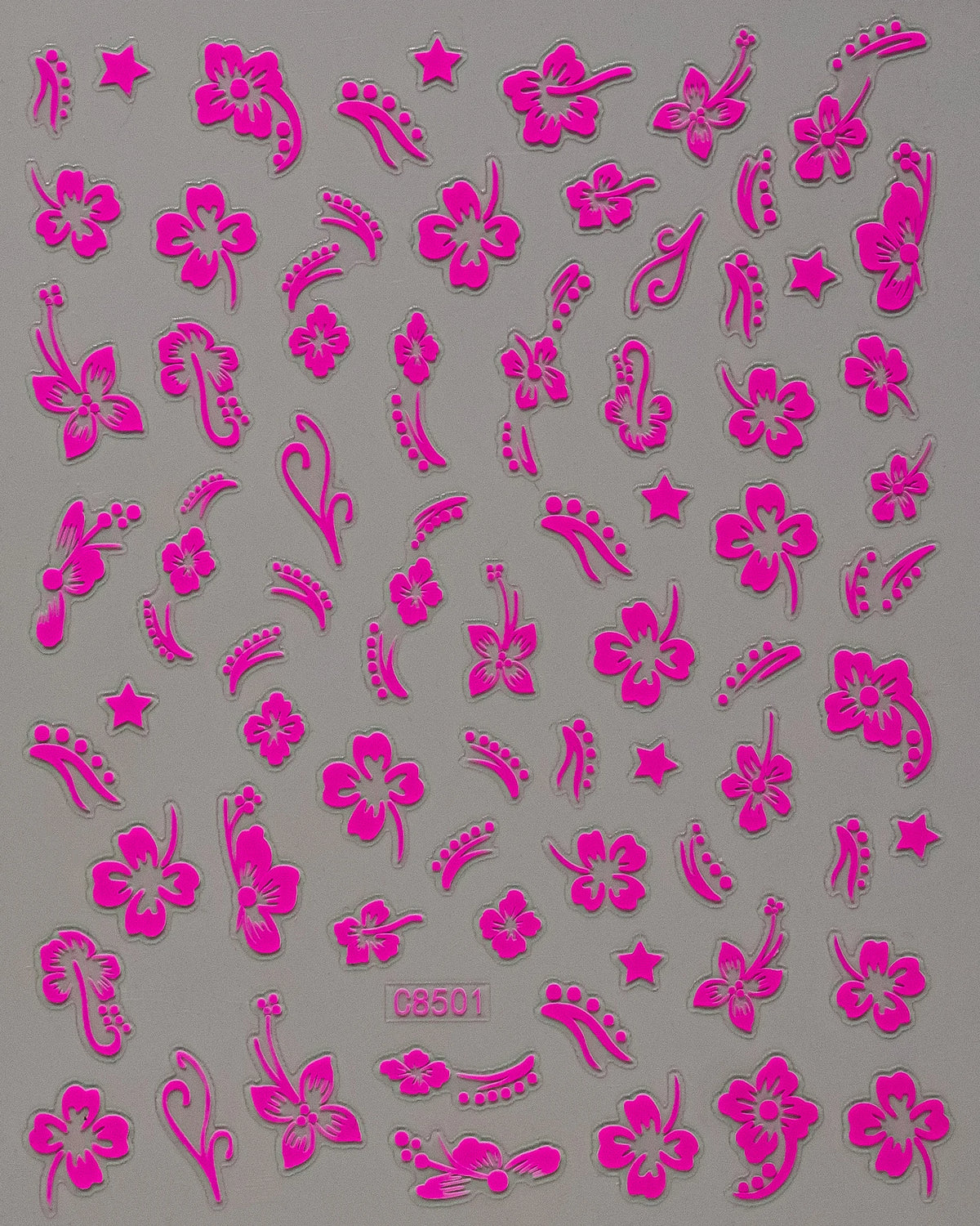 5D Hibiscus Flower Nail Embossed Sticker Acrylic Pink White Gold Petal Leaf Adhesive Decal Butterfly Dragon Floral Elegant Decor