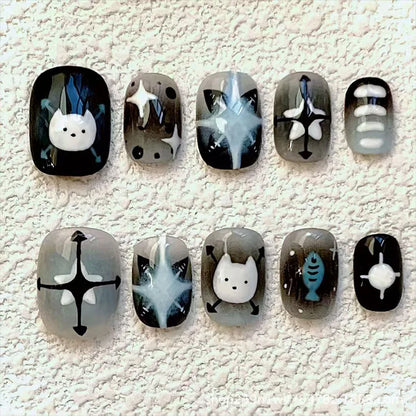 Cartoon Bean Nails Fall Winter 30pc