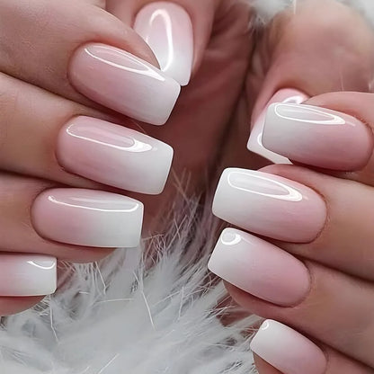 Pink Gradient Oval Press-On Nails