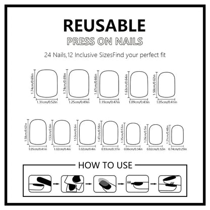 Cartoon Bean Nails Fall Winter 30pc