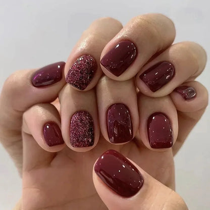 Pink Gradient Oval Press-On Nails