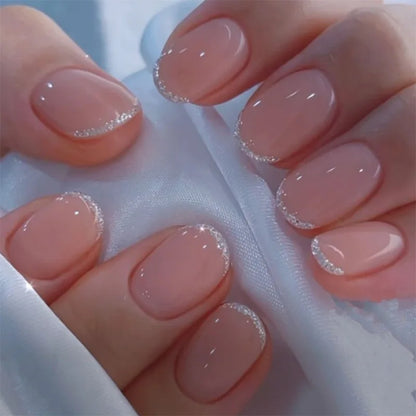 Glitter White French Press-On Nails