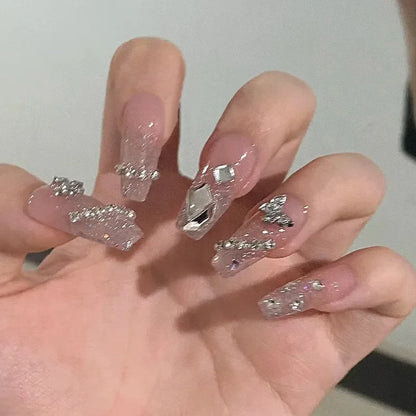 Moon Star Glitter Press-On Nails