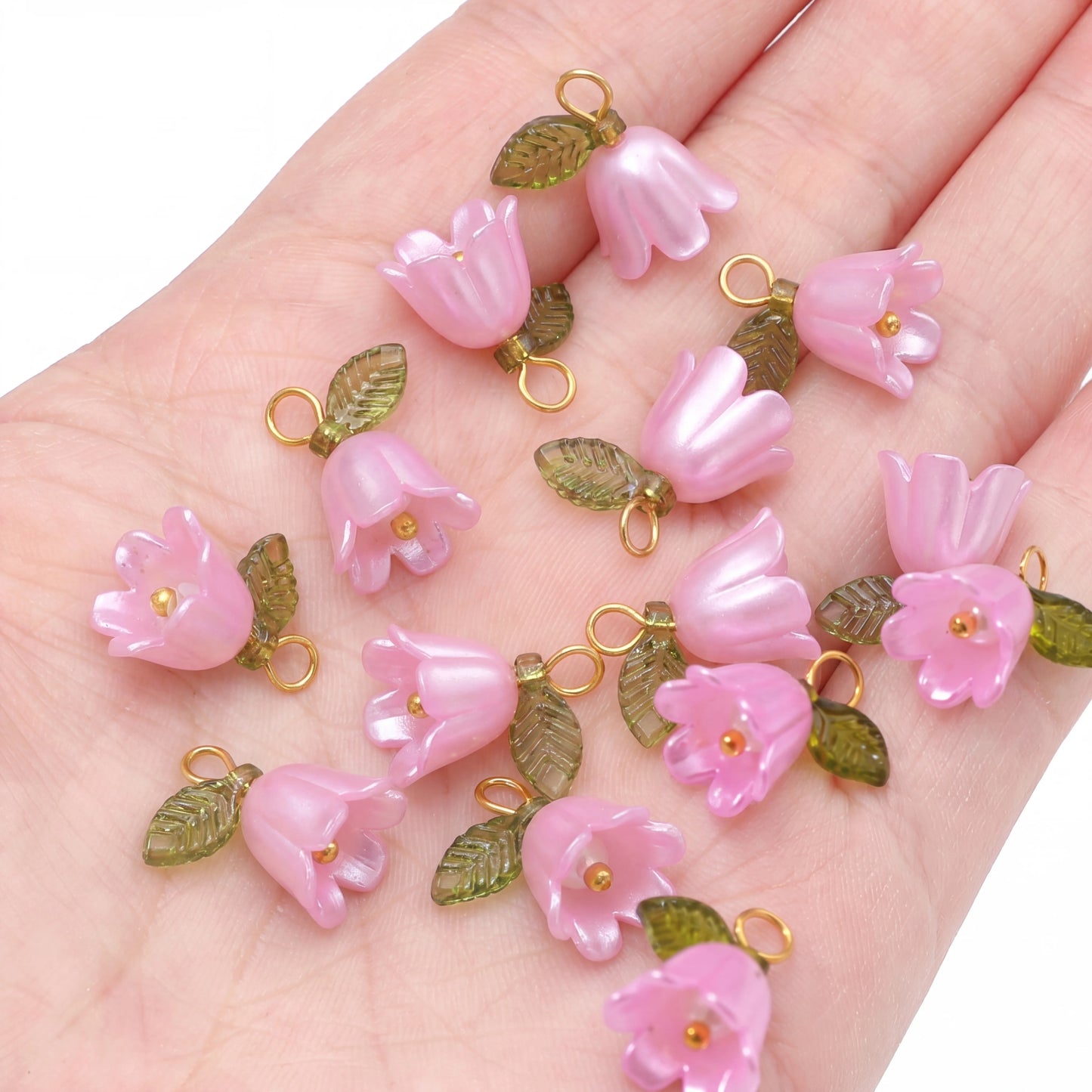 Lily Valley Flower Bud Acrylic Beads