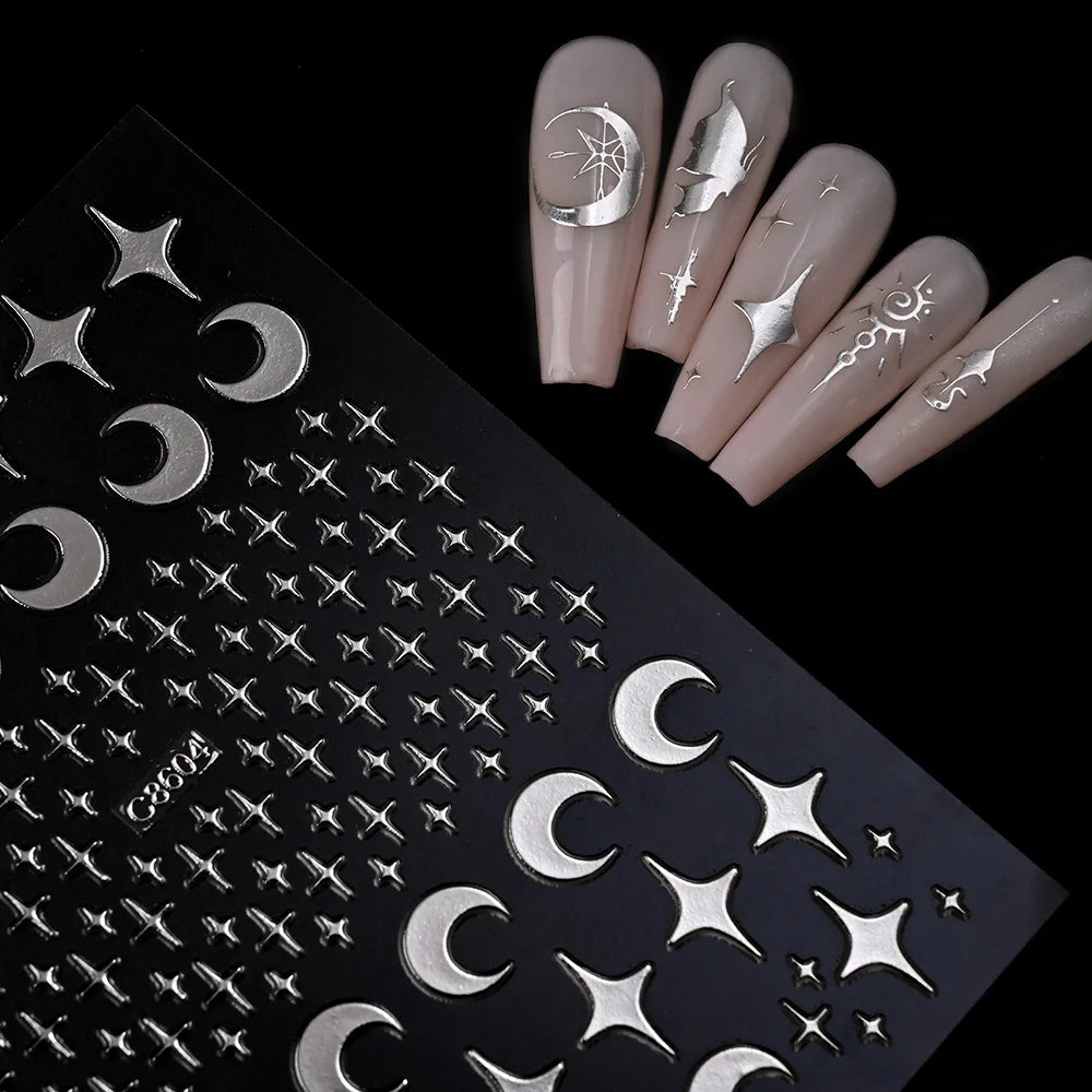 Metallic Nail Transfer Foils 10pc Mirror Gold Silver