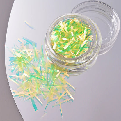Aurora Glass Ice Cube Nail Foil Stickers 11pc