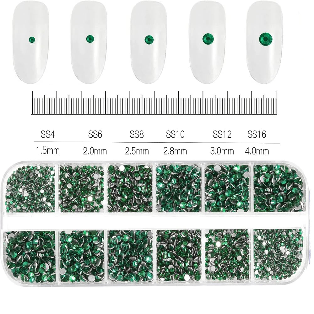 Crystal AB Rhinestone Nail Art Kit 12 Grid