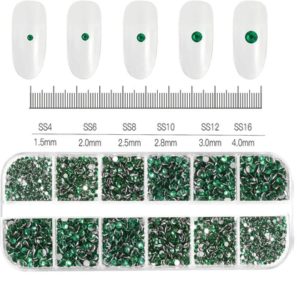 Crystal AB Rhinestone Nail Art Kit 12 Grid