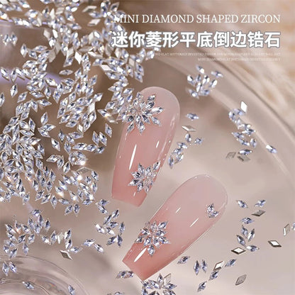 Mixed Shape Zircon Nail Rhinestones 50pc