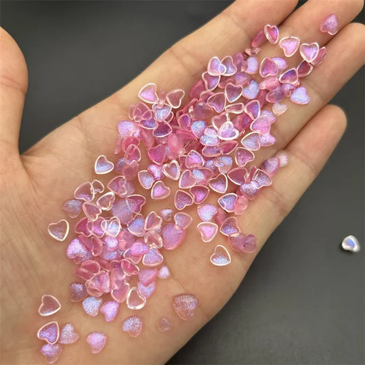 Kawaii Resin Heart Nail Charms 50pc
