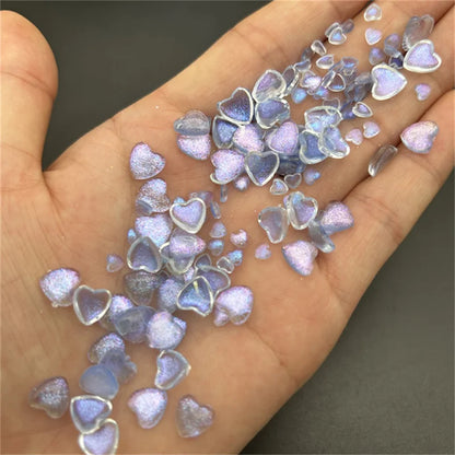 Kawaii Resin Heart Nail Charms 50pc