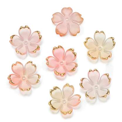 Cherry Blossom Acrylic Beads 50pc