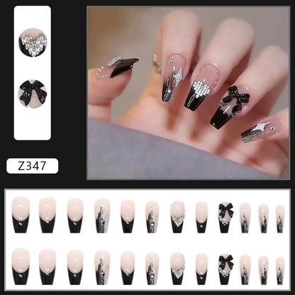 3D Diamond Coffin Press-On Nails