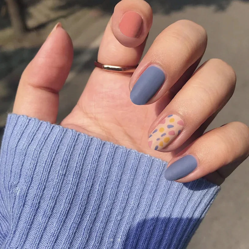 Ocean Star Moon Blue Press-On Nails