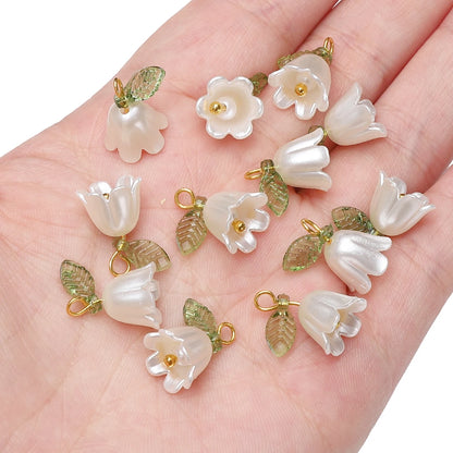 Lily Valley Flower Bud Acrylic Beads
