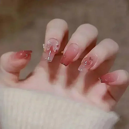 Black Bow Ballerina Press-On Nails