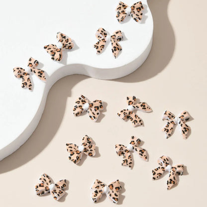 Leopard Print Bow Nail Charms 50pc