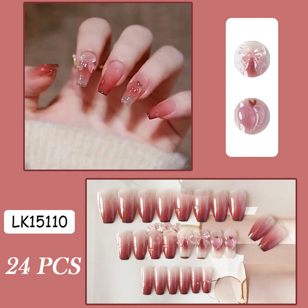3D Diamond Coffin Press-On Nails