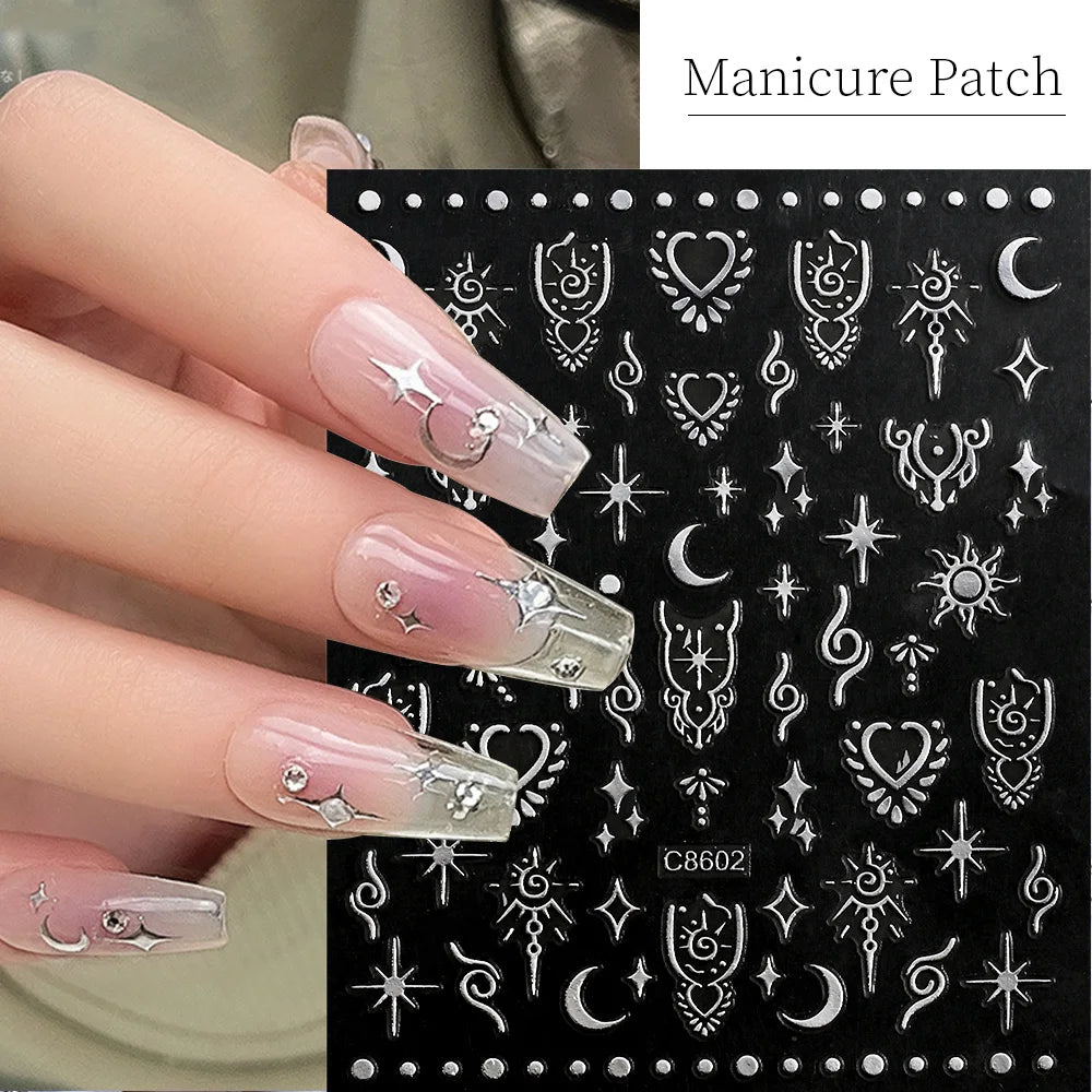 Metallic Nail Transfer Foils 10pc Mirror Gold Silver