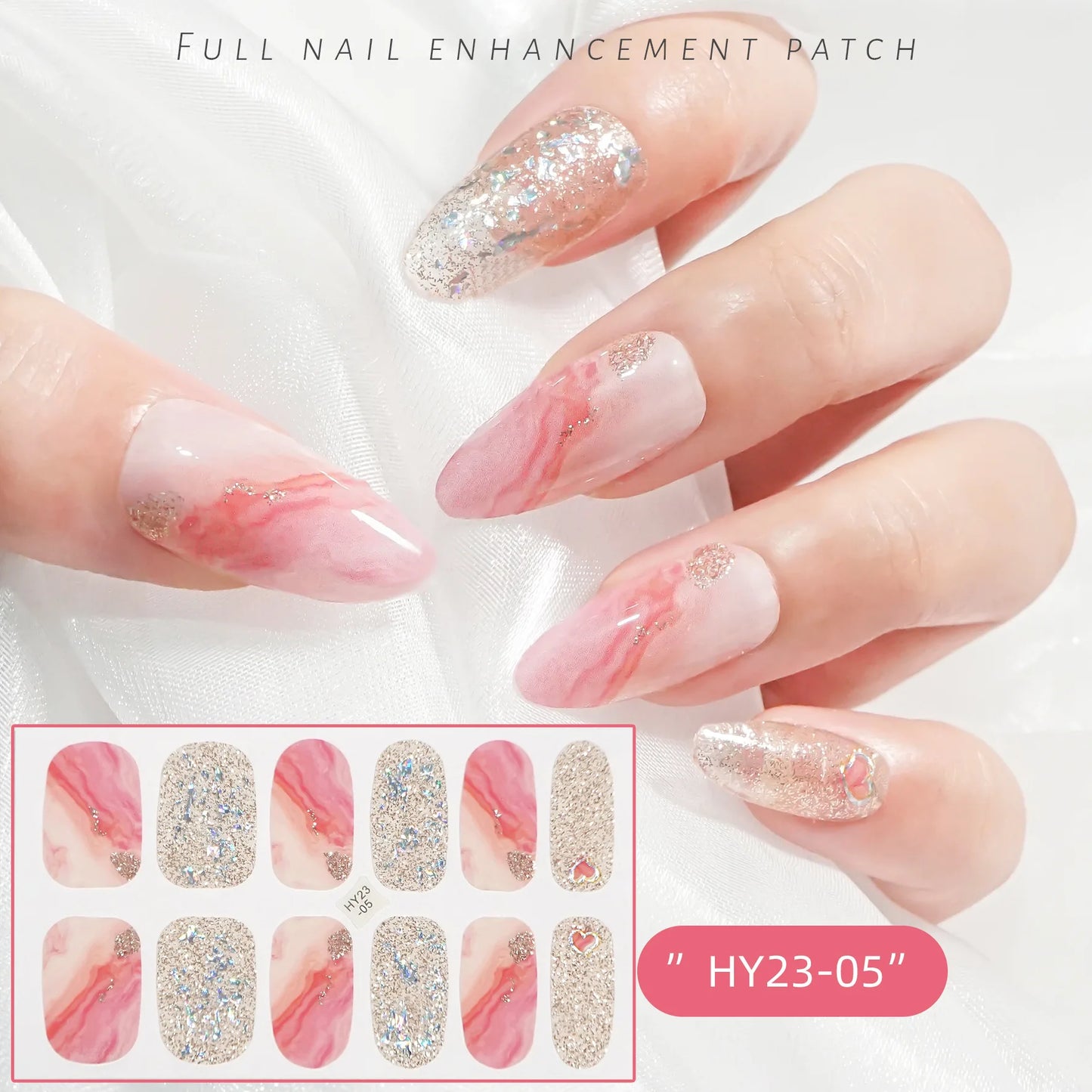 59 Style of Nail Stickers 1Sheet Rhinestones Fashion Nail Wraps Self Adhesive Manicure Decoracion DIY Full Cover Nail Sticker#5-