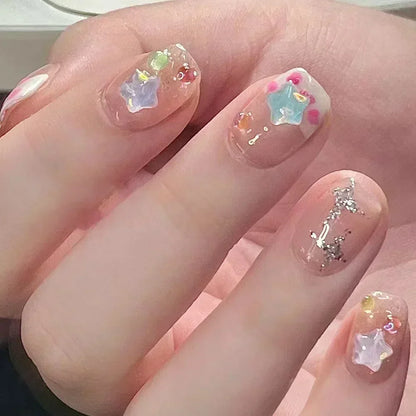 Butterfly Camellia Pearl Press-On Nails