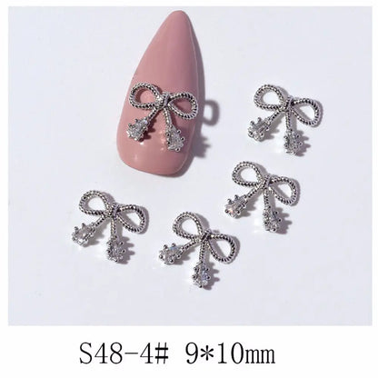 Crystal Bow Butterfly Pearl Nail Charms