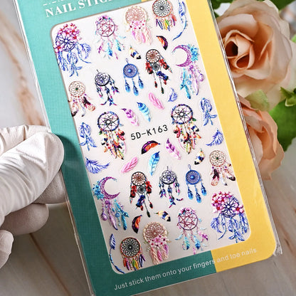 5D Sea Nail Art Stickers Embossed Self-Adhesive Ocean Beach Style Nail Slider Kawaii Starfish/Shell/Coral Reef Decor Nail Decals