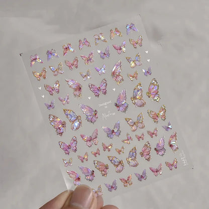 5D Butterfly Aurora Nail Stickers