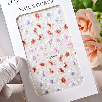 5D Sea Nail Art Stickers Embossed Self-Adhesive Ocean Beach Style Nail Slider Kawaii Starfish/Shell/Coral Reef Decor Nail Decals