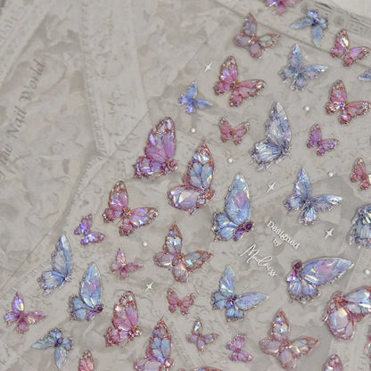 5D Butterfly Aurora Nail Stickers