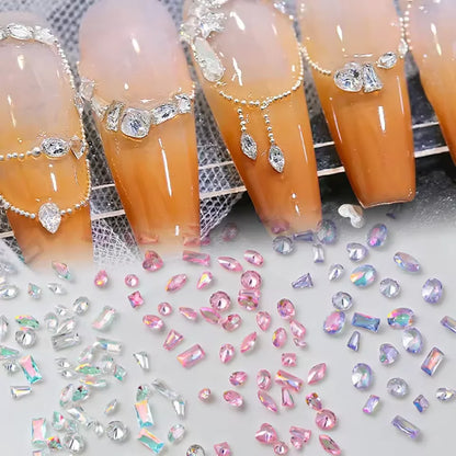 Mixed Shape Zircon Nail Rhinestones 50pc