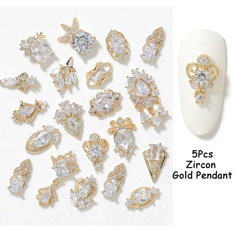 Zircon Pearl Luxury Nail Charms