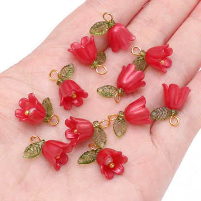Lily Valley Flower Bud Acrylic Beads