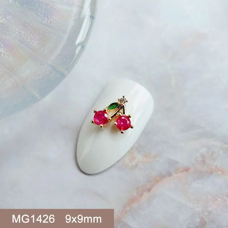 Summer Fruit Zircon Nail Charms 10pc