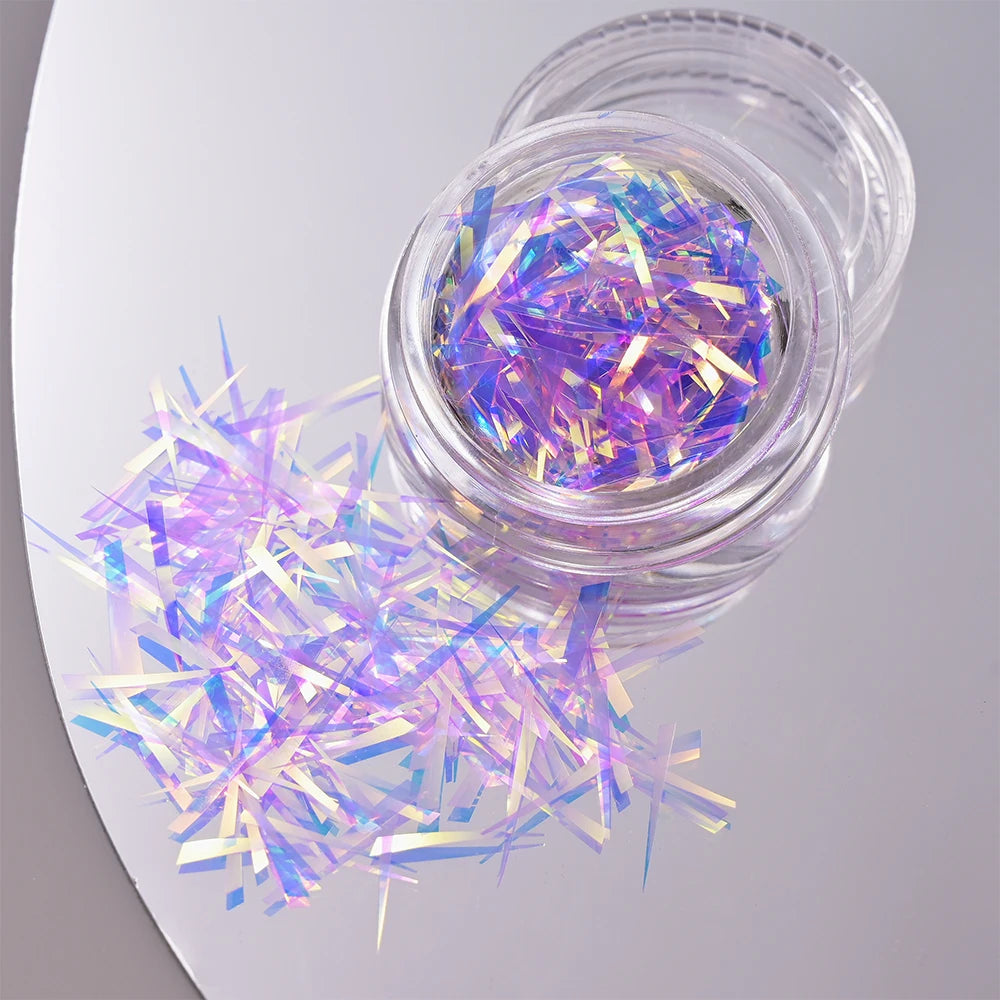 Aurora Glass Ice Cube Nail Foil Stickers 11pc