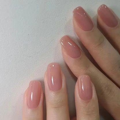 Pink Gradient Oval Press-On Nails