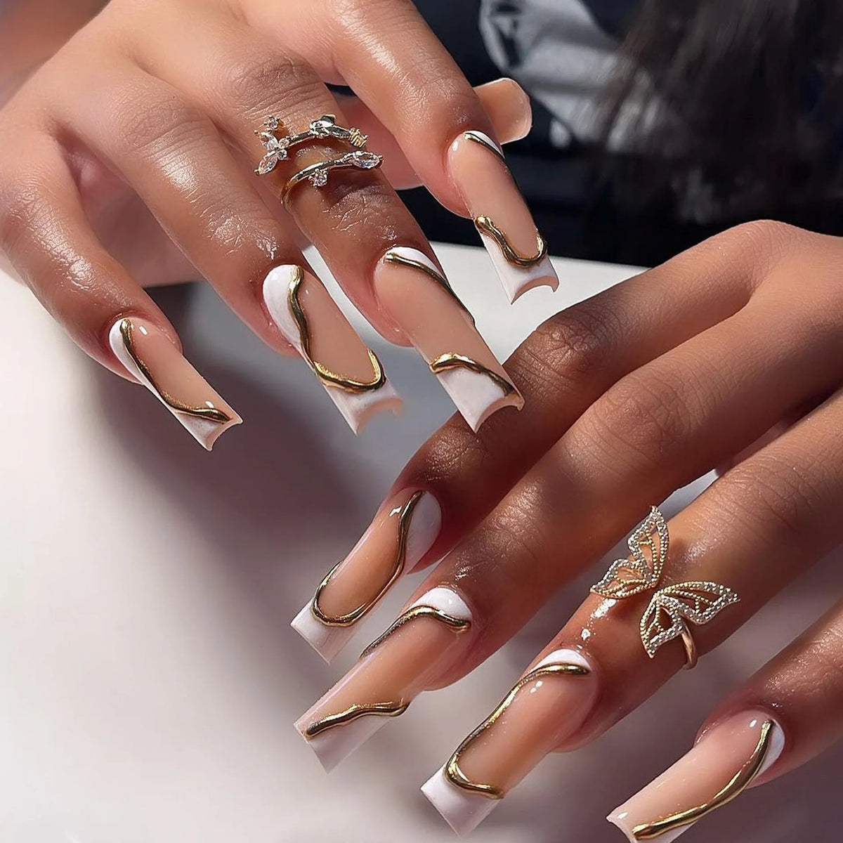 Leopard Cherry Rhinestone Press-On Nails