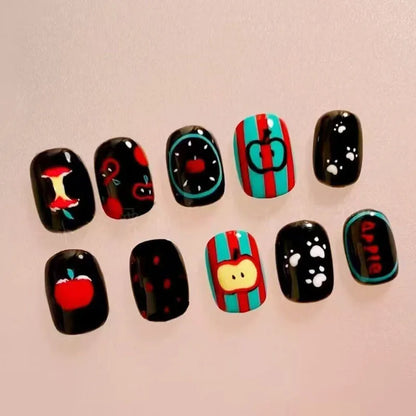 Cartoon Bean Nails Fall Winter 30pc
