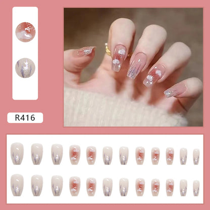 3D Diamond Coffin Press-On Nails