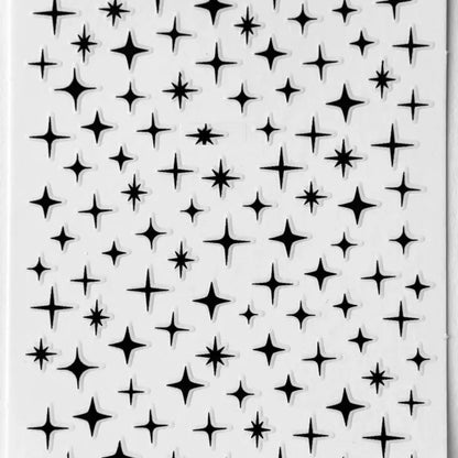 3D Laser Silver/Rose Gold Hollow Cross Star Nail Art Stickers Design Self-Adhesive Hollow Cross Star Nail/Body Art Decor Sticker