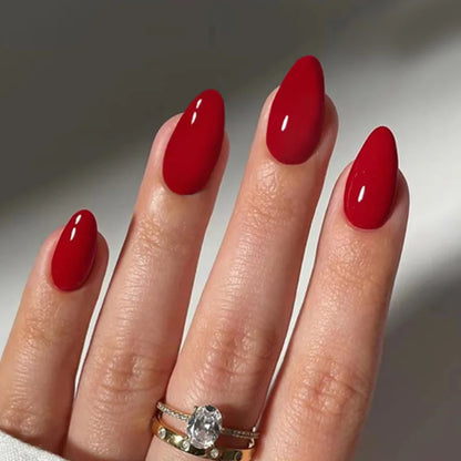Wine Red Almond Press-On Nails