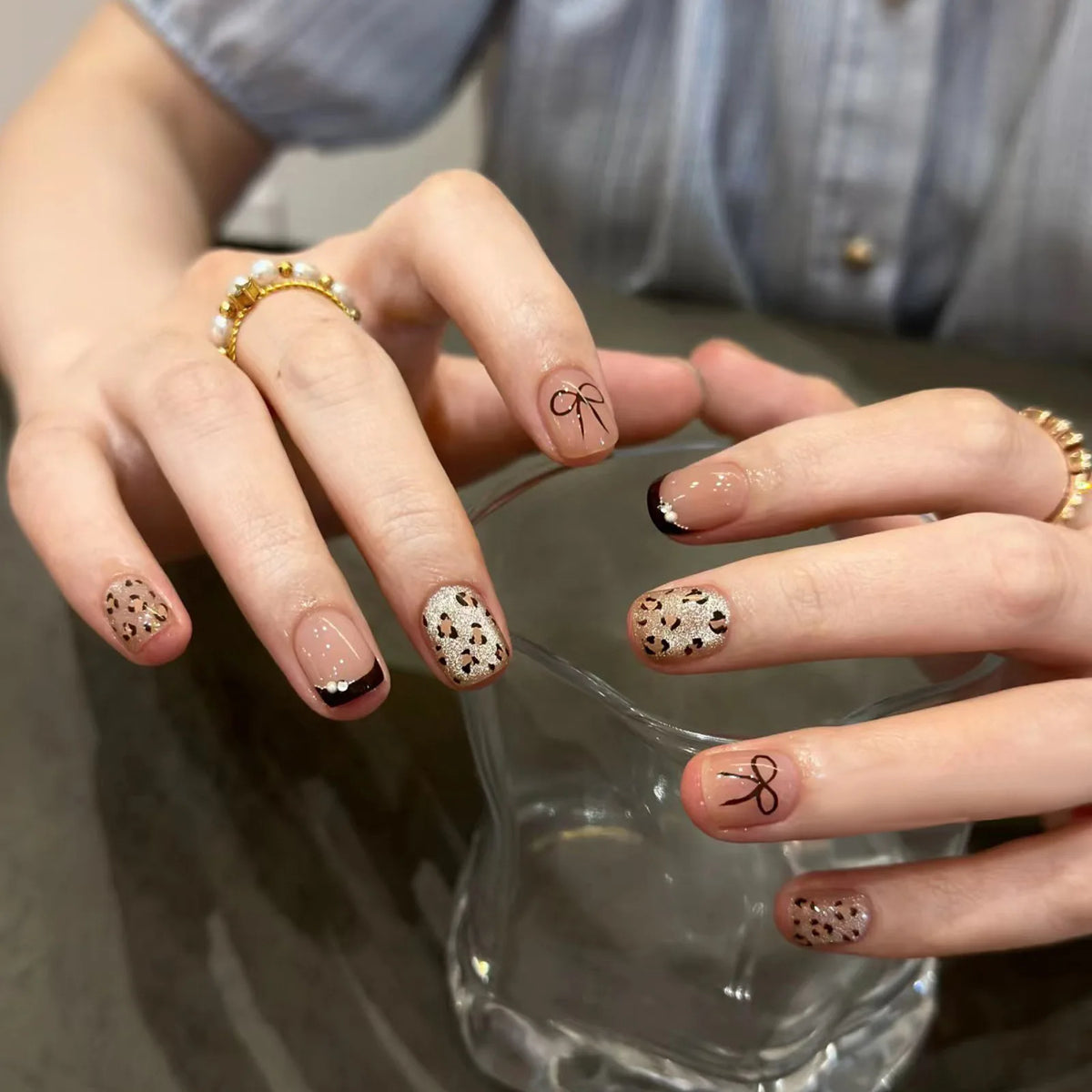 Glitter White French Press-On Nails