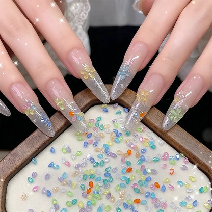 Mixed Shape Zircon Nail Rhinestones 50pc