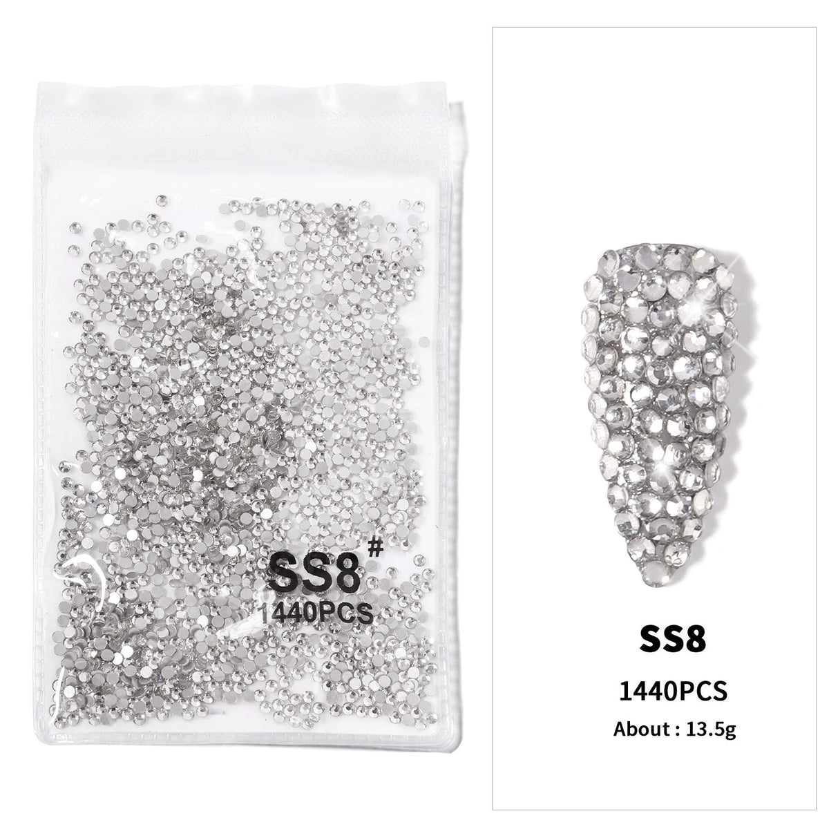 Crystal AB Rhinestone Nail Art Kit 12 Grid