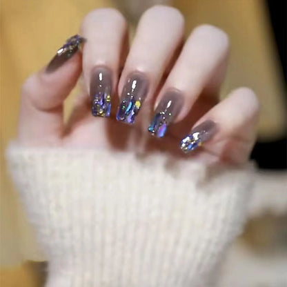 3D Diamond Coffin Press-On Nails