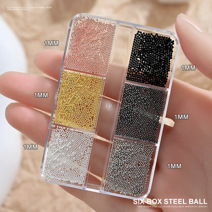 Gold Silver Pearl Caviar Nail Rhinestones