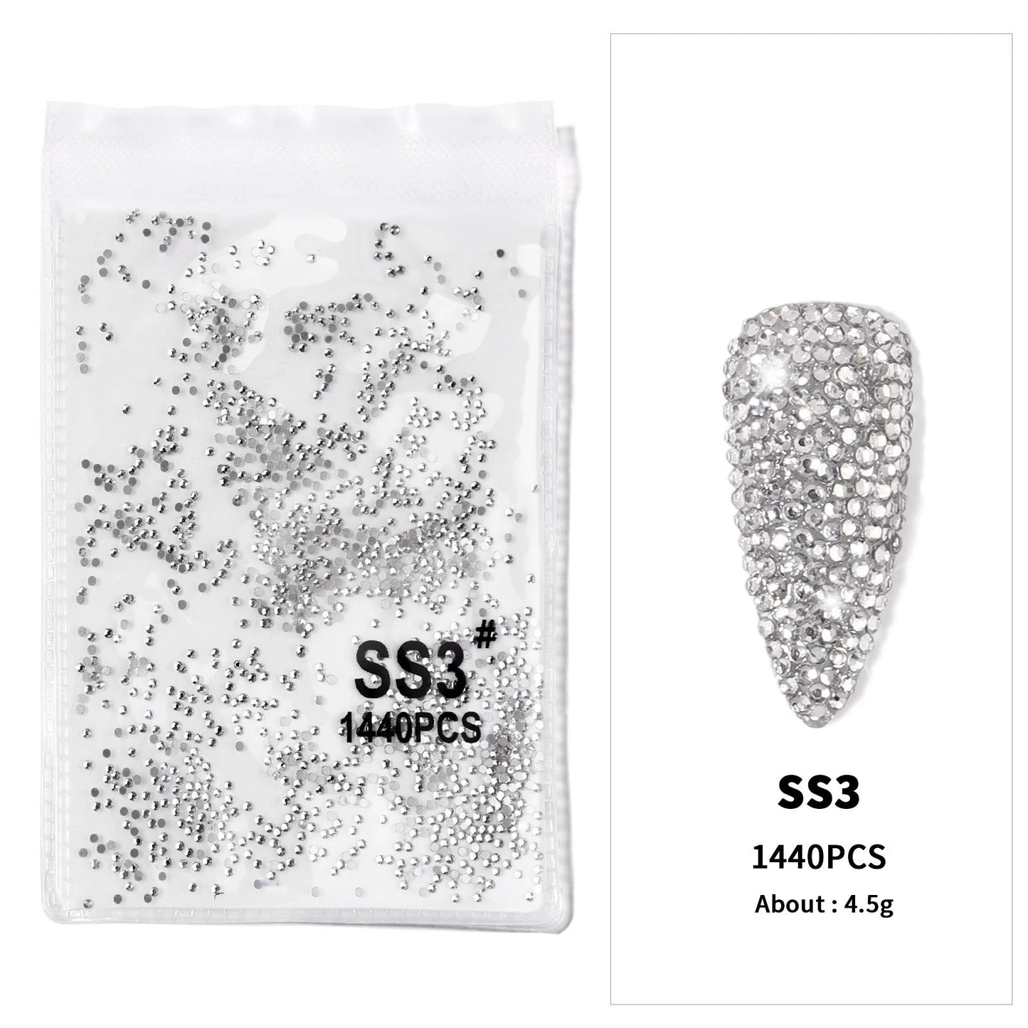 Crystal AB Rhinestone Nail Art Kit 12 Grid