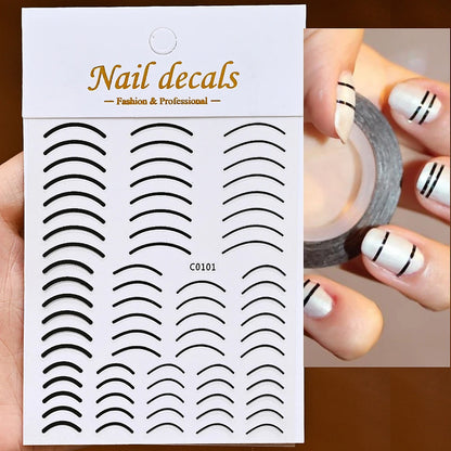 3D French Nail Stickers 1pcs French Romance Fashion Nail Accessories Metal Line Nail Stickers Nail Art Stickers Nail Stickers
